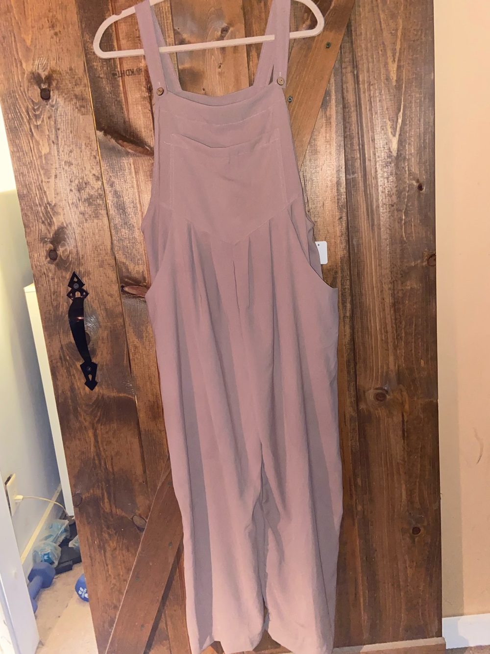 Mauve Pink Wide-Leg Overalls Jumpsuit